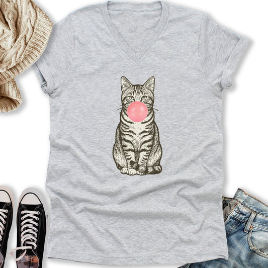 Tabby Bubblegum V-Neck Tee