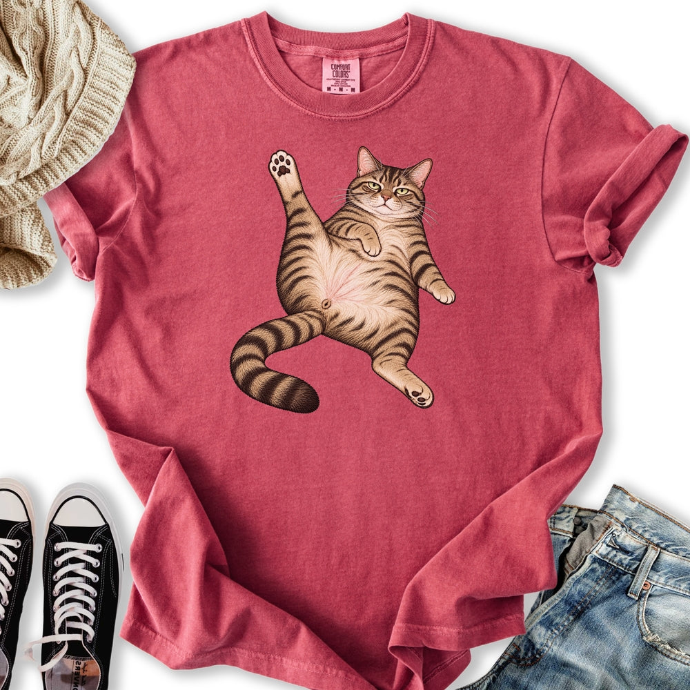 Stretching Tabby Cat Relaxed Tee