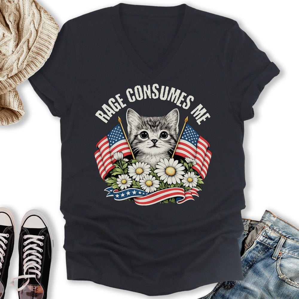 Rage Consumes Me II V-Neck Tee