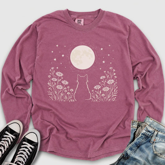 Kitten Moon Long Sleeve Tee