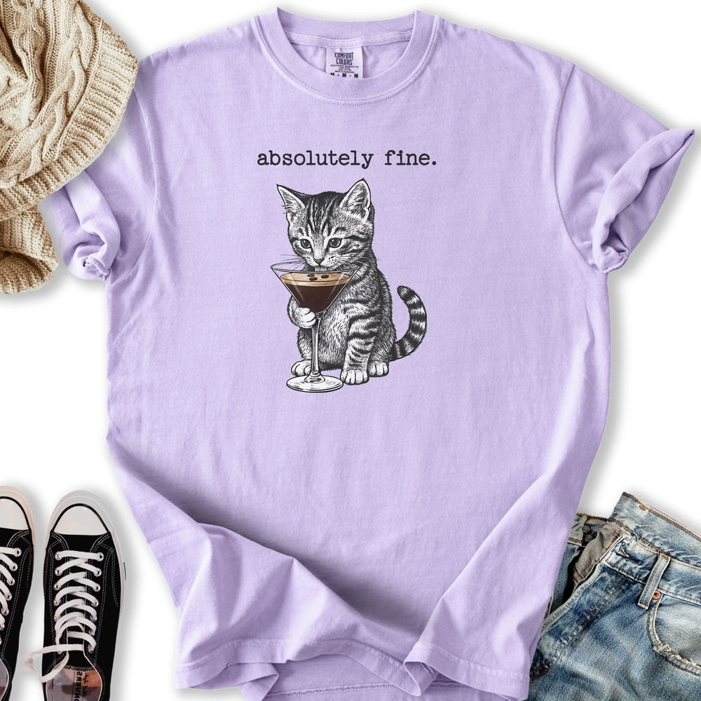 Absolutely Fine Martini Cat T-Shirt