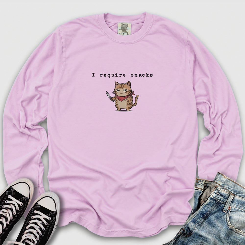 I Require Snacks Long Sleeve Tee