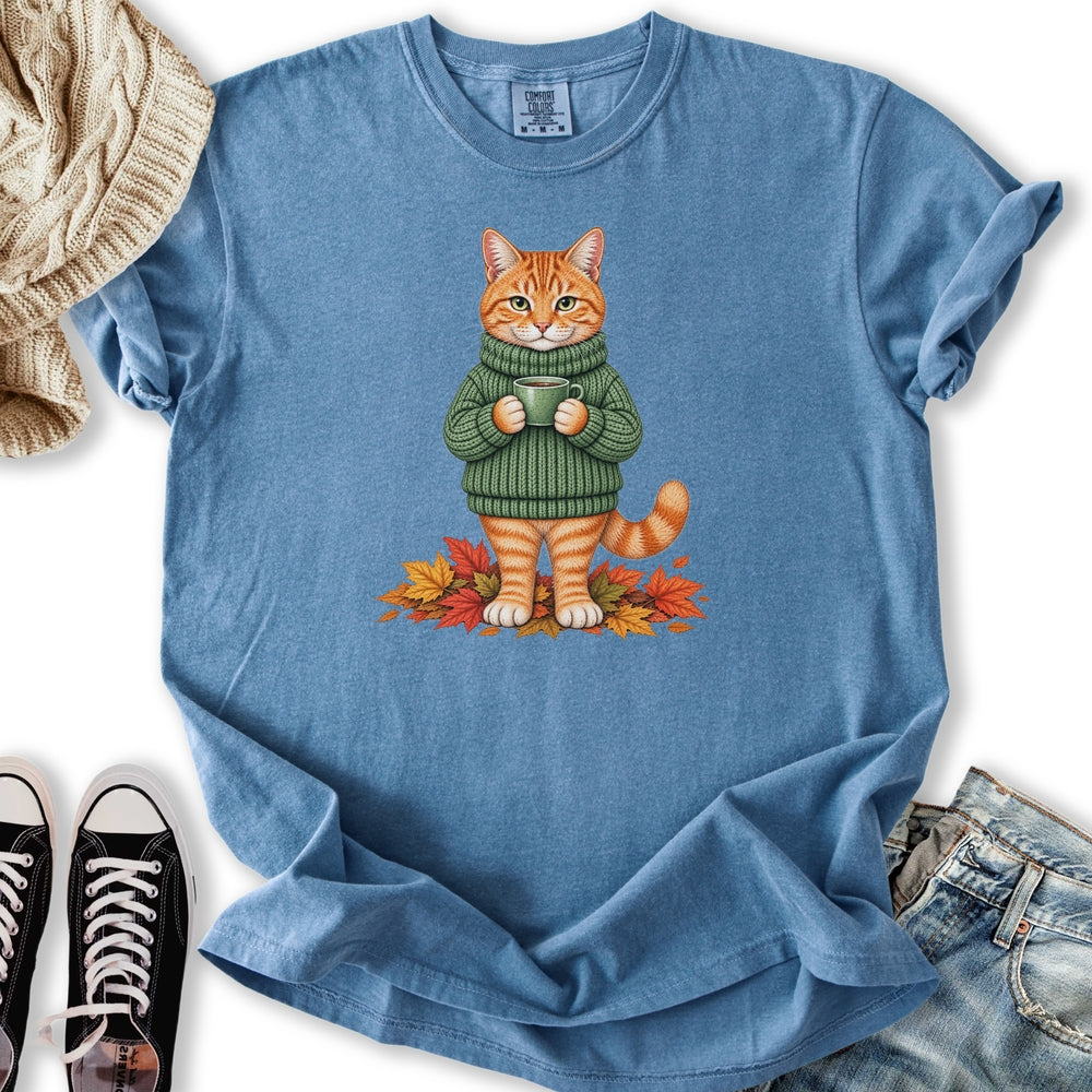 Cozy Fall Ginger Cat Relaxed Tee