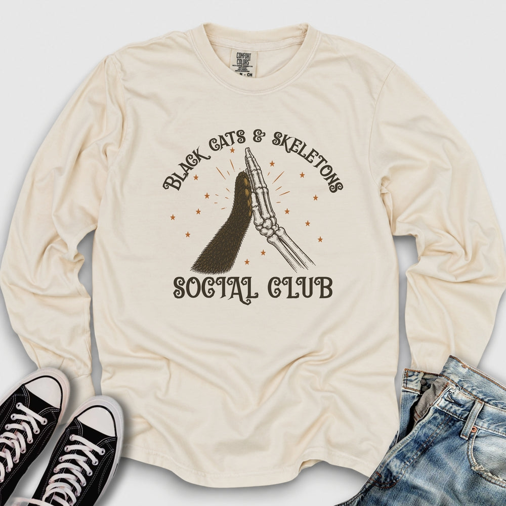 Black Cats & Skeletons Long Sleeve Tee