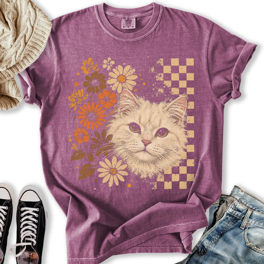 White Cat Vintage Floral Relaxed Tee