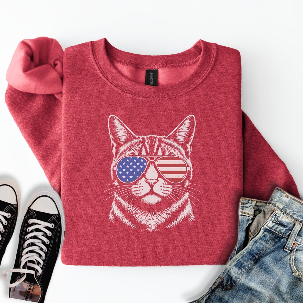 USA Aviator Cat Sweatshirt