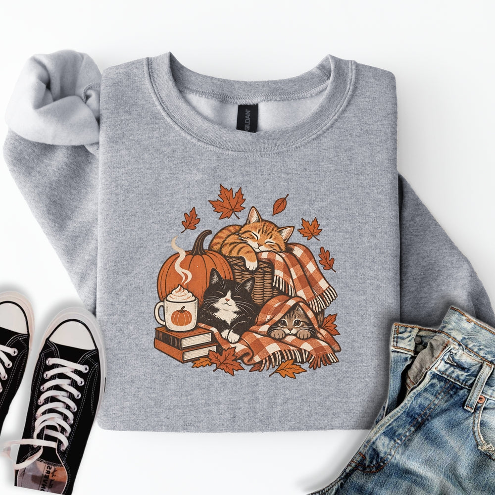 Retro Fall Cats Sweatshirt