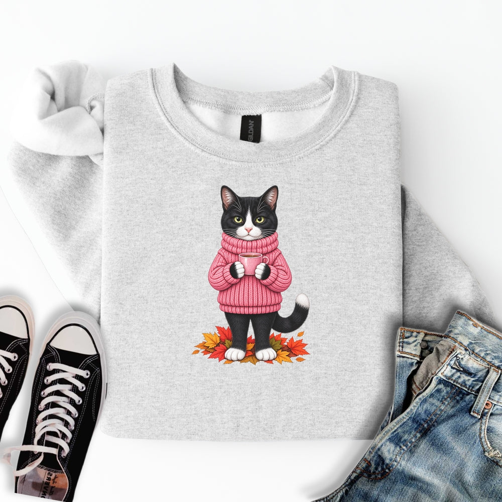 Cozy Fall Tuxedo Cat Sweatshirt