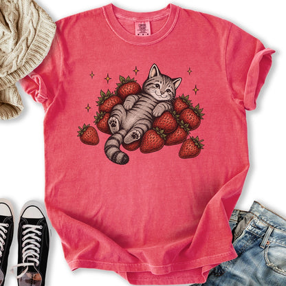 Strawberry Cat Relaxed Tee