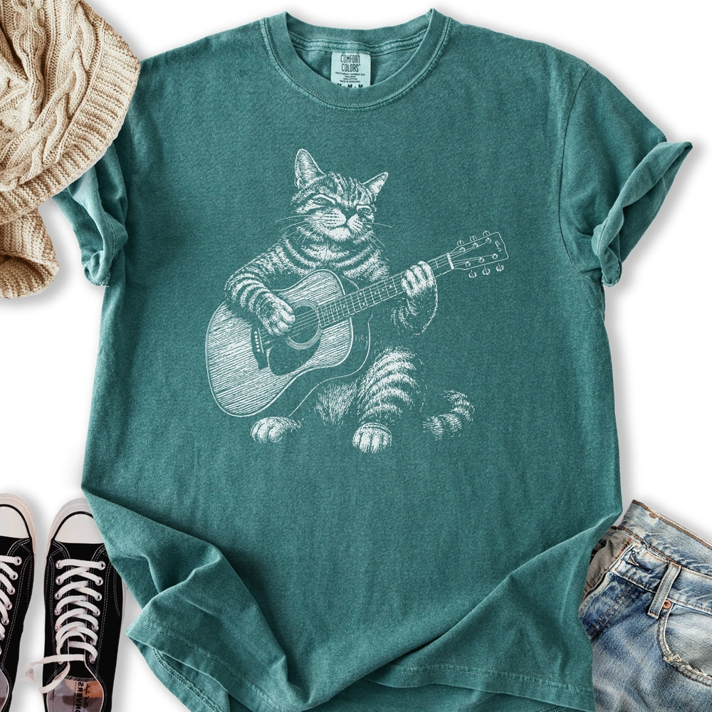 Acoustic Guitar Cat T-Shirt