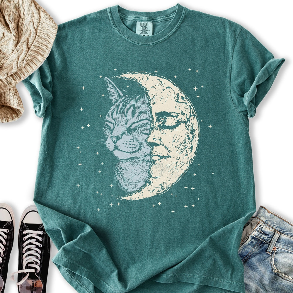 Celestial Cat Moon T-Shirt