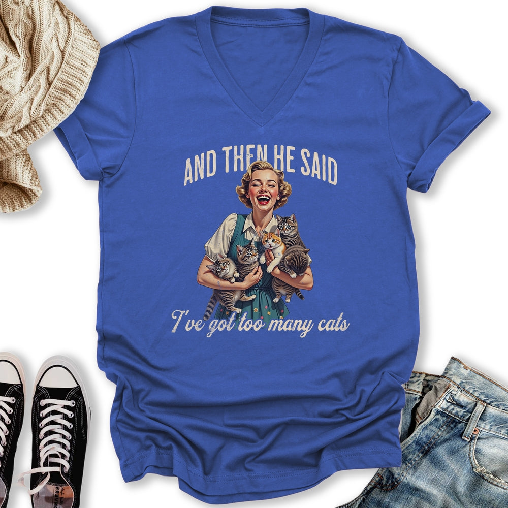 Too Many Cats V-Neck Tee