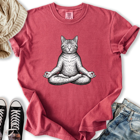 Yoga Lotus Cat T-Shirt