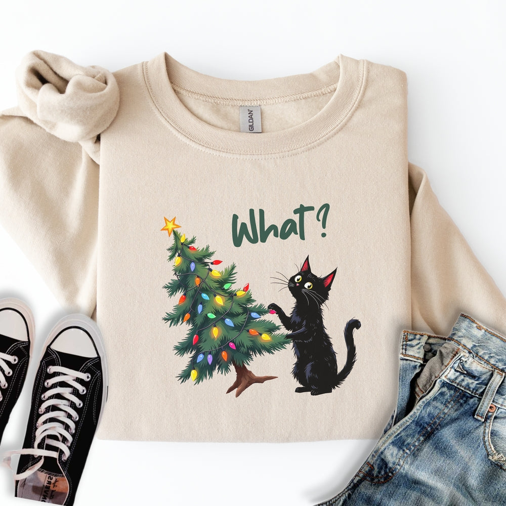 Black Cat What Sweatshirt