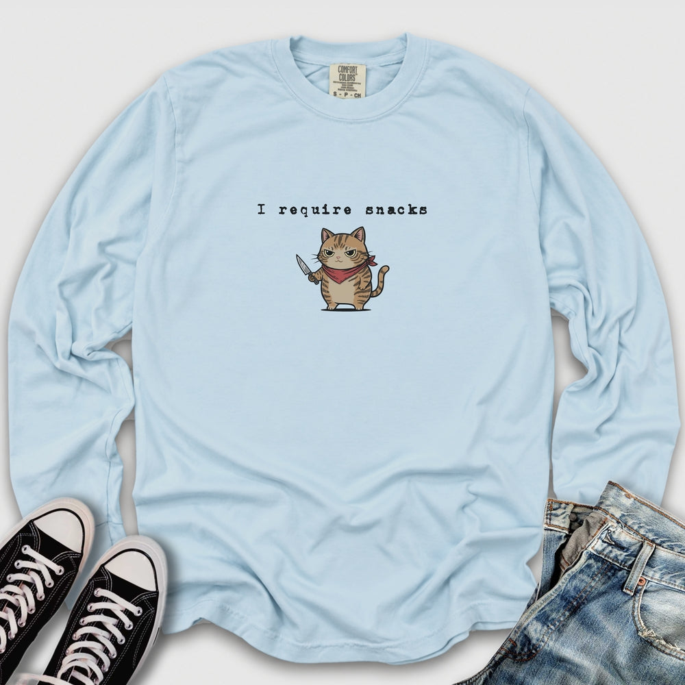 I Require Snacks Long Sleeve Tee