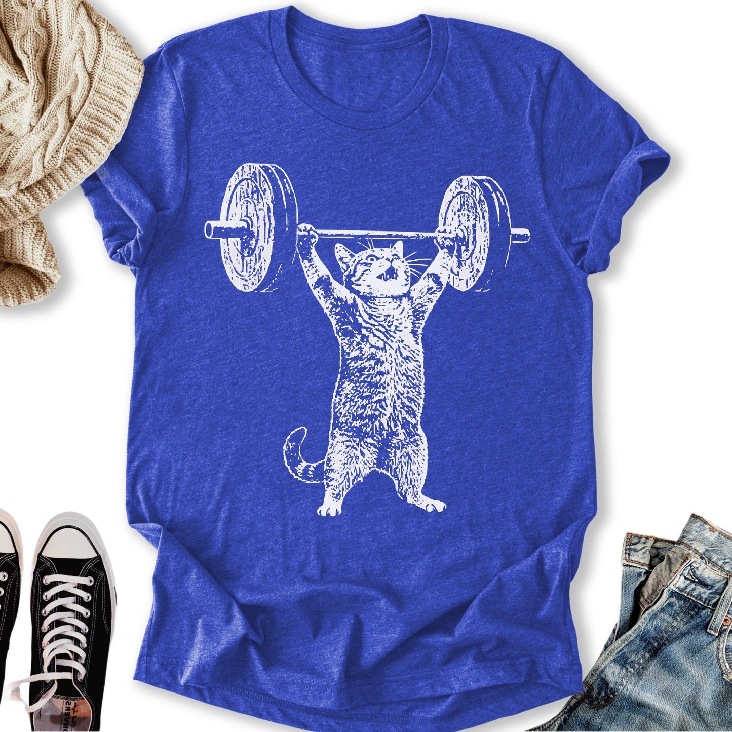 Weight Lifter Cat  T-Shirt