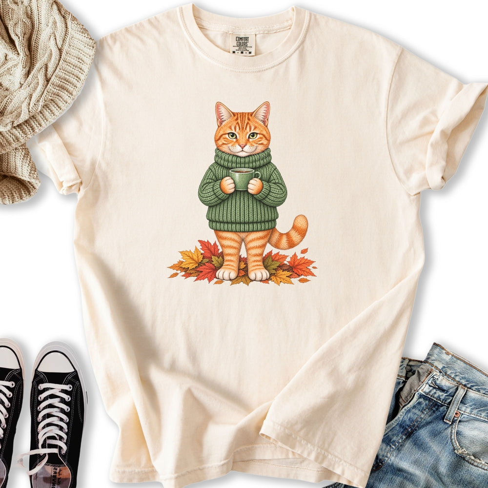Cozy Fall Ginger Cat Relaxed Tee