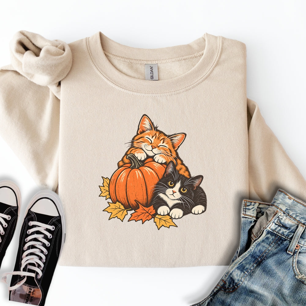 Cute Retro Fall Cats Sweatshirt