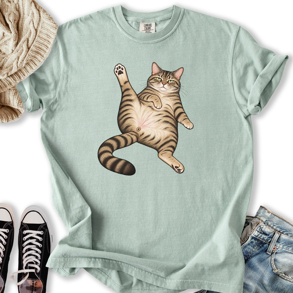 Stretching Tabby Cat Relaxed Tee