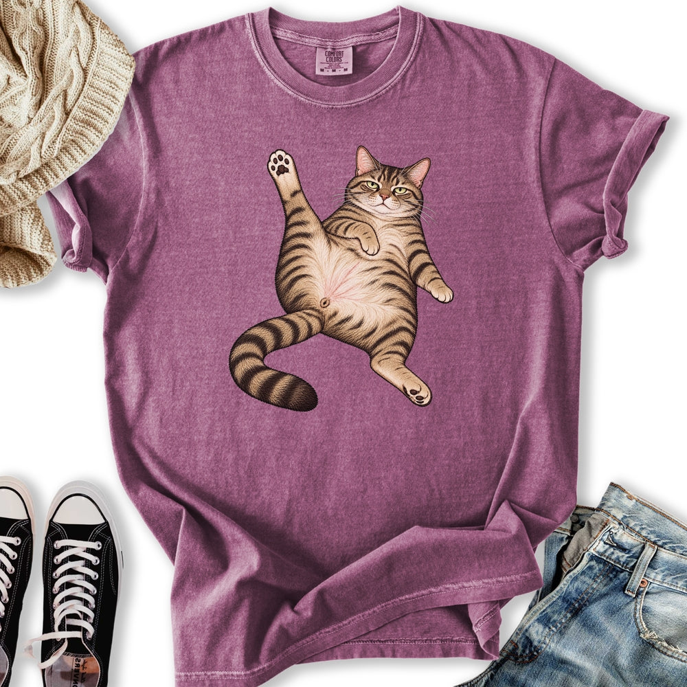 Stretching Tabby Cat Relaxed Tee