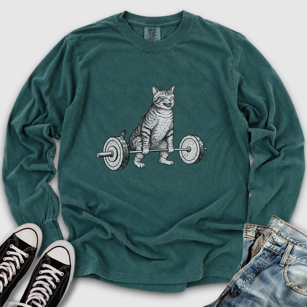 Deadlift Cat Long Sleeve Tee