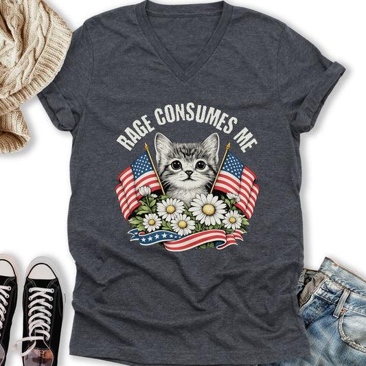 Rage Consumes Me II V-Neck Tee