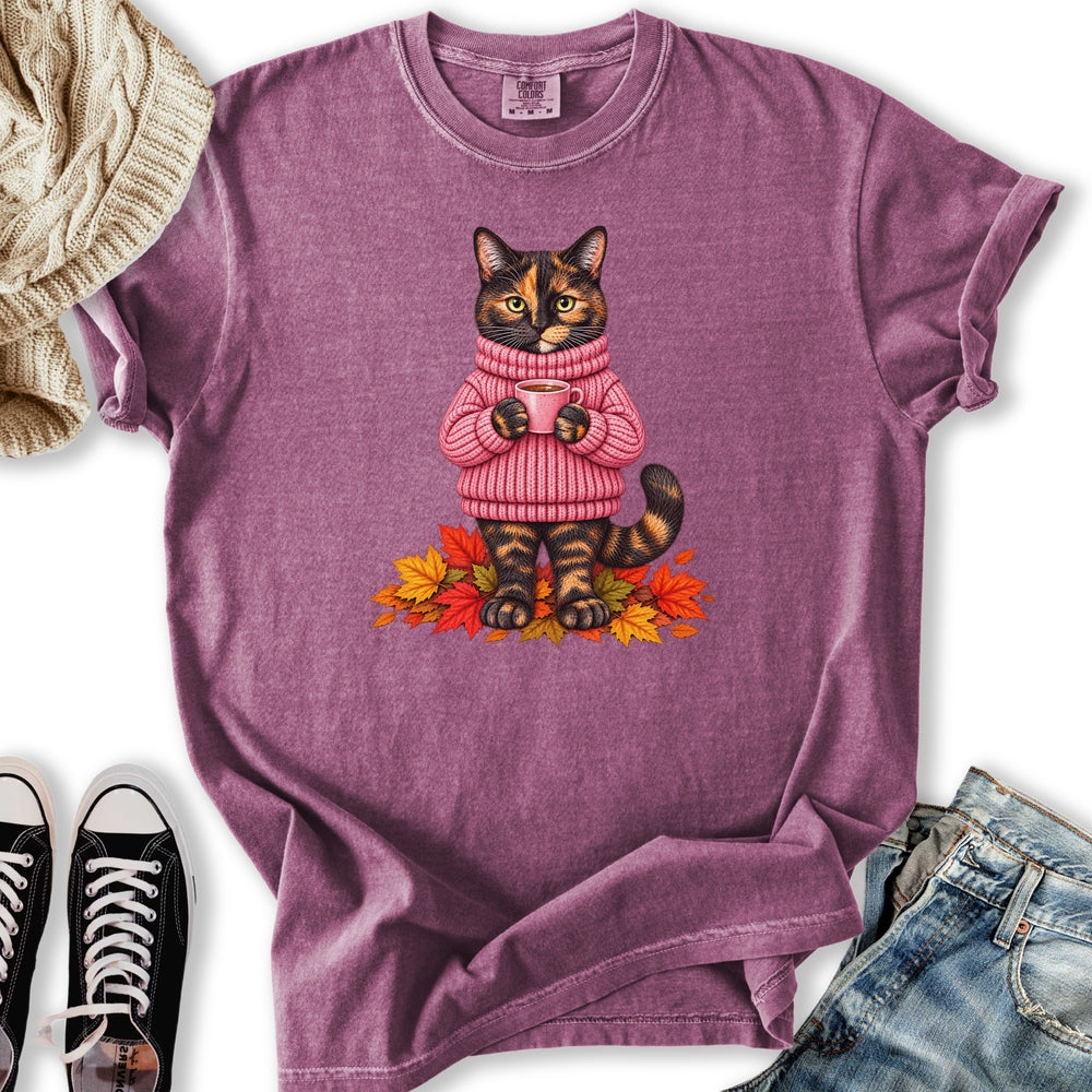 Cozy Fall Tortie Cat Relaxed Tee