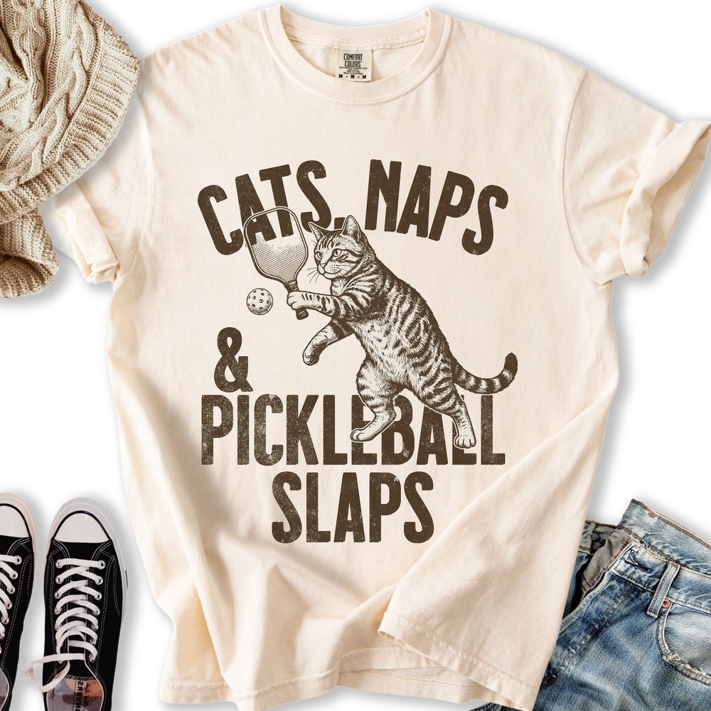 Pickleball Slaps Cat T-Shirt