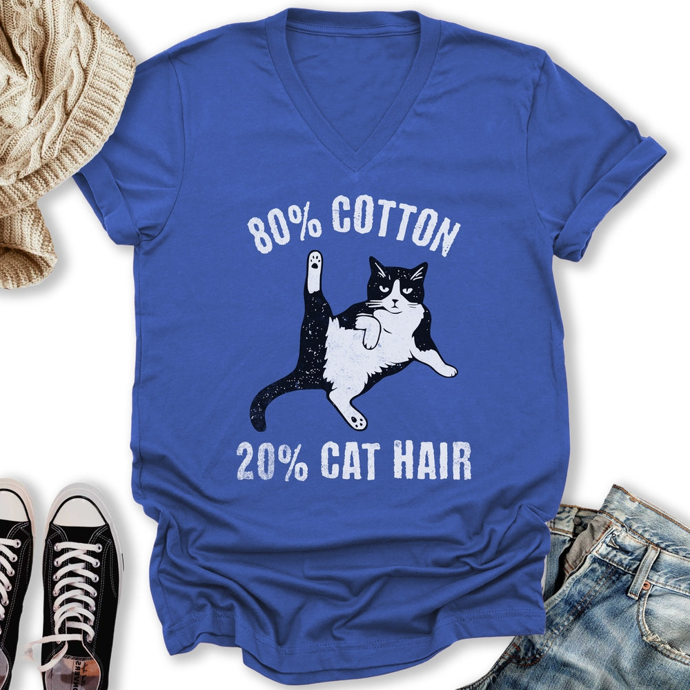 20% Cat Hair V-Neck Tee