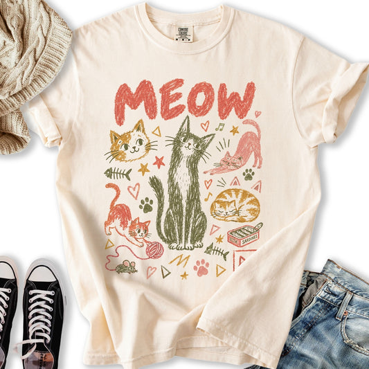 Meow Doodle Relaxed Tee