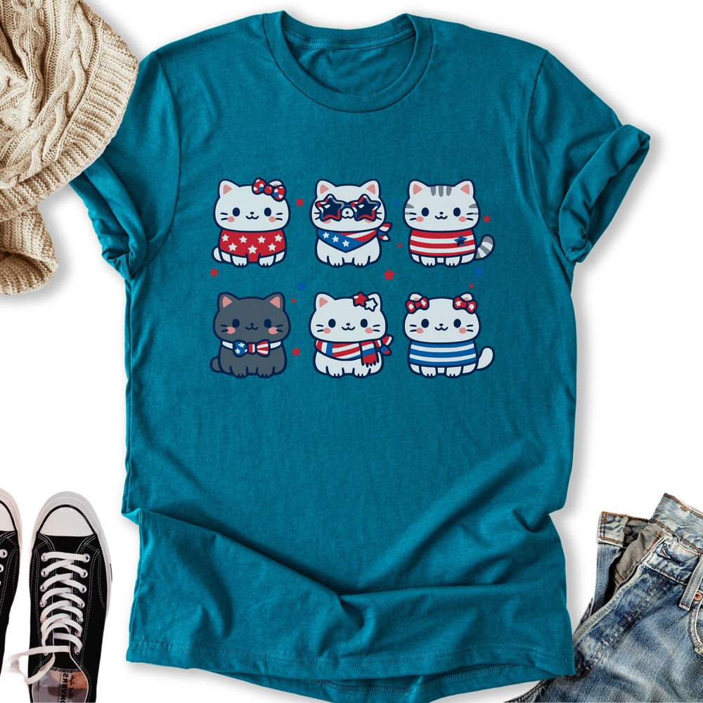 Cute Patriotic Cats T-Shirt