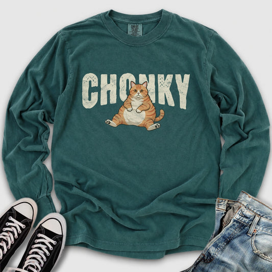 Chonky Orange Cat Long Sleeve Tee