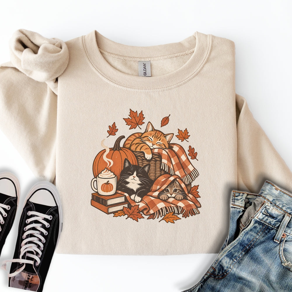 Retro Fall Cats Sweatshirt
