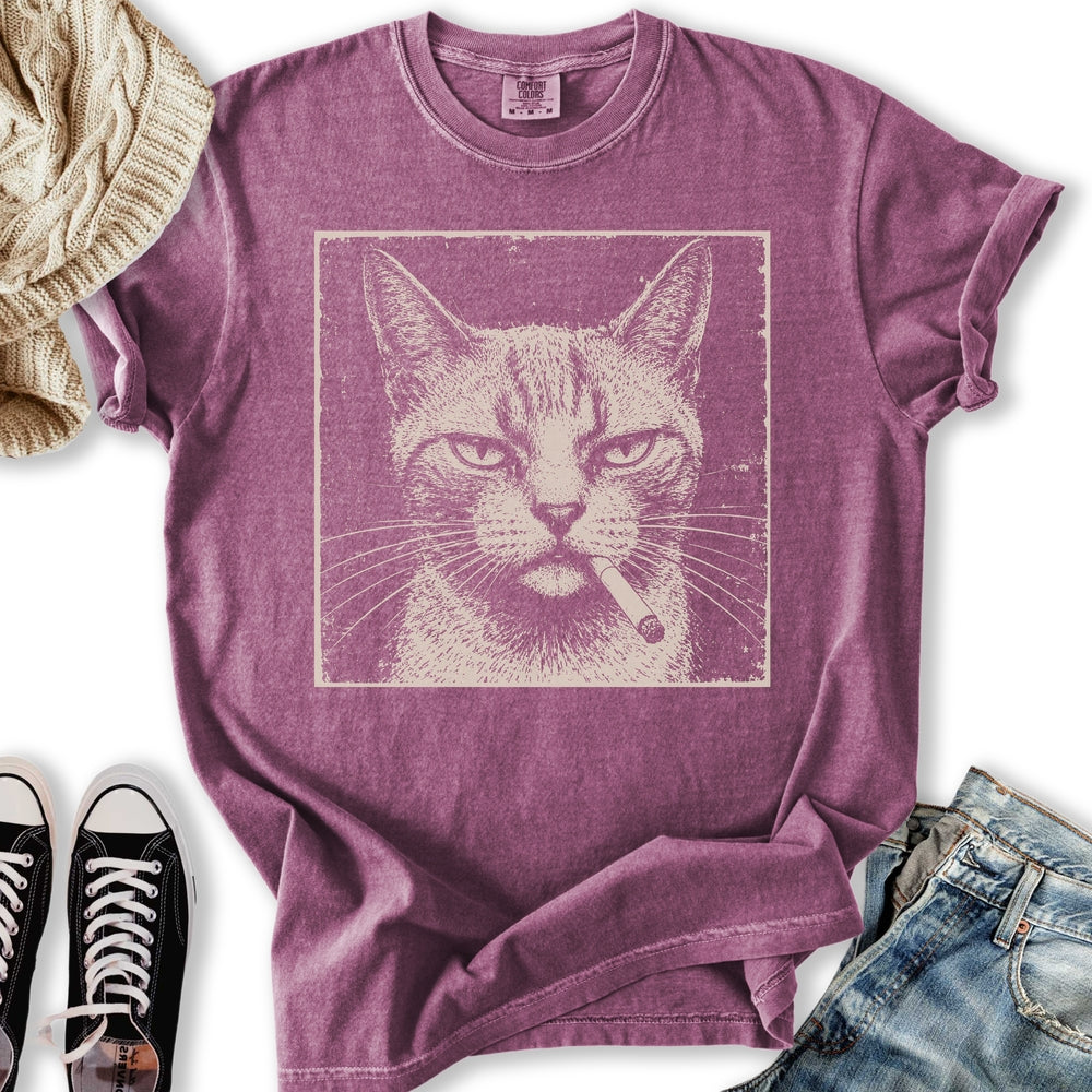 Smokes & Side-Eyes Cat Relaxed Tee