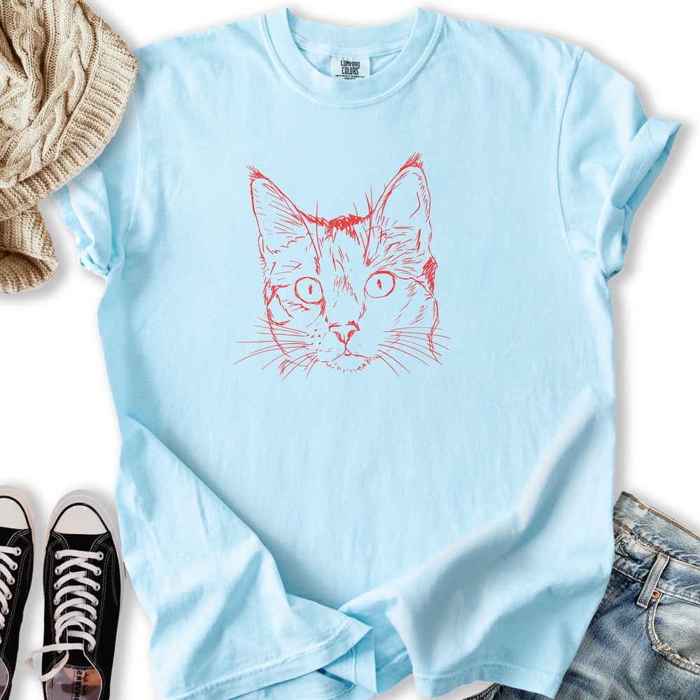 Vintage Cat Sketch T-Shirt