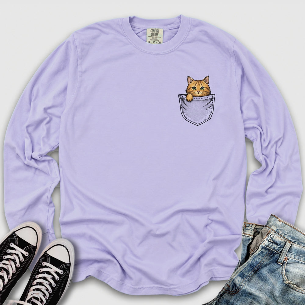 Ginger Cat Pocket Long Sleeve Tee