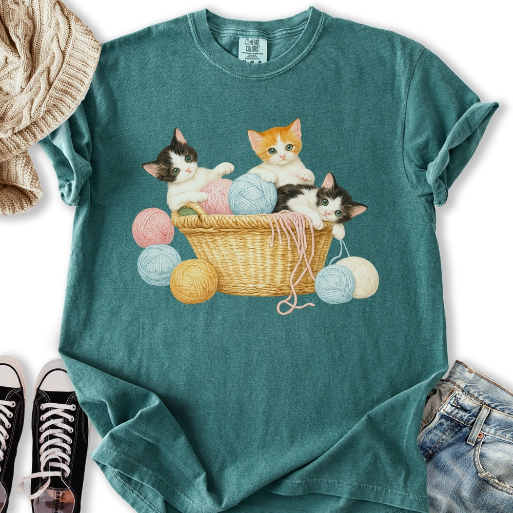 Kitten Yarn Basket T-Shirt