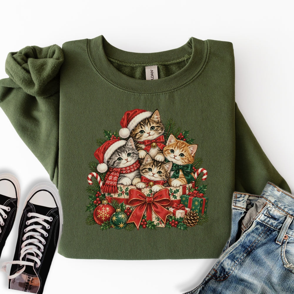 Vintage Christmas Kittens Sweatshirt