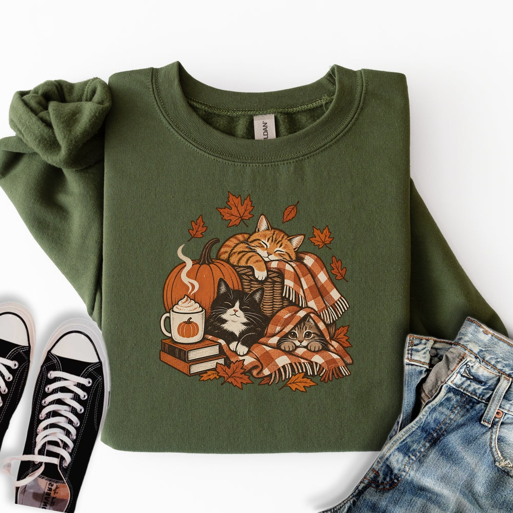 Retro Fall Cats Sweatshirt