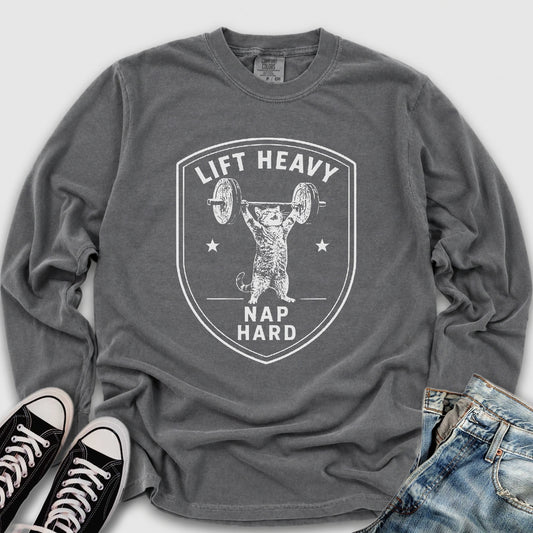 Lift Heavy Nap Hard Long Sleeve Tee