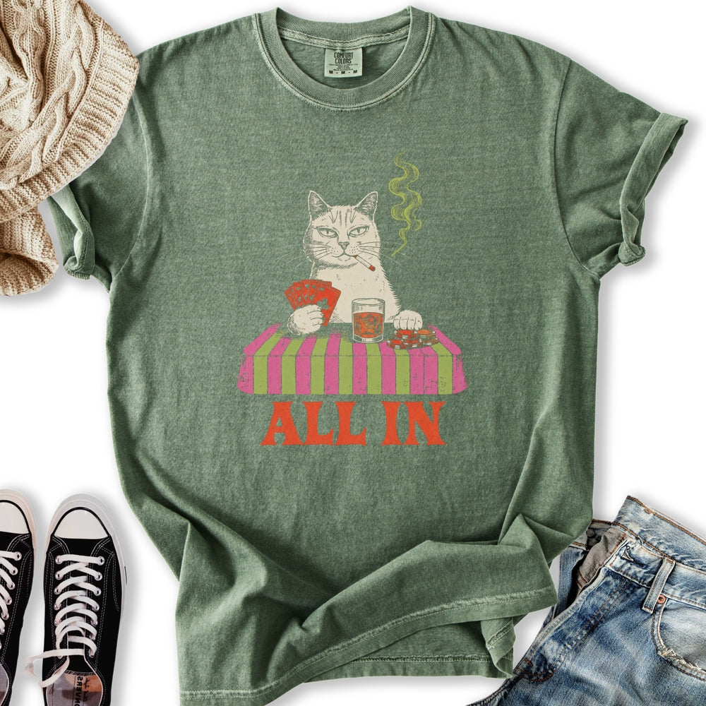 Vintage Poker Cat Relaxed Tee