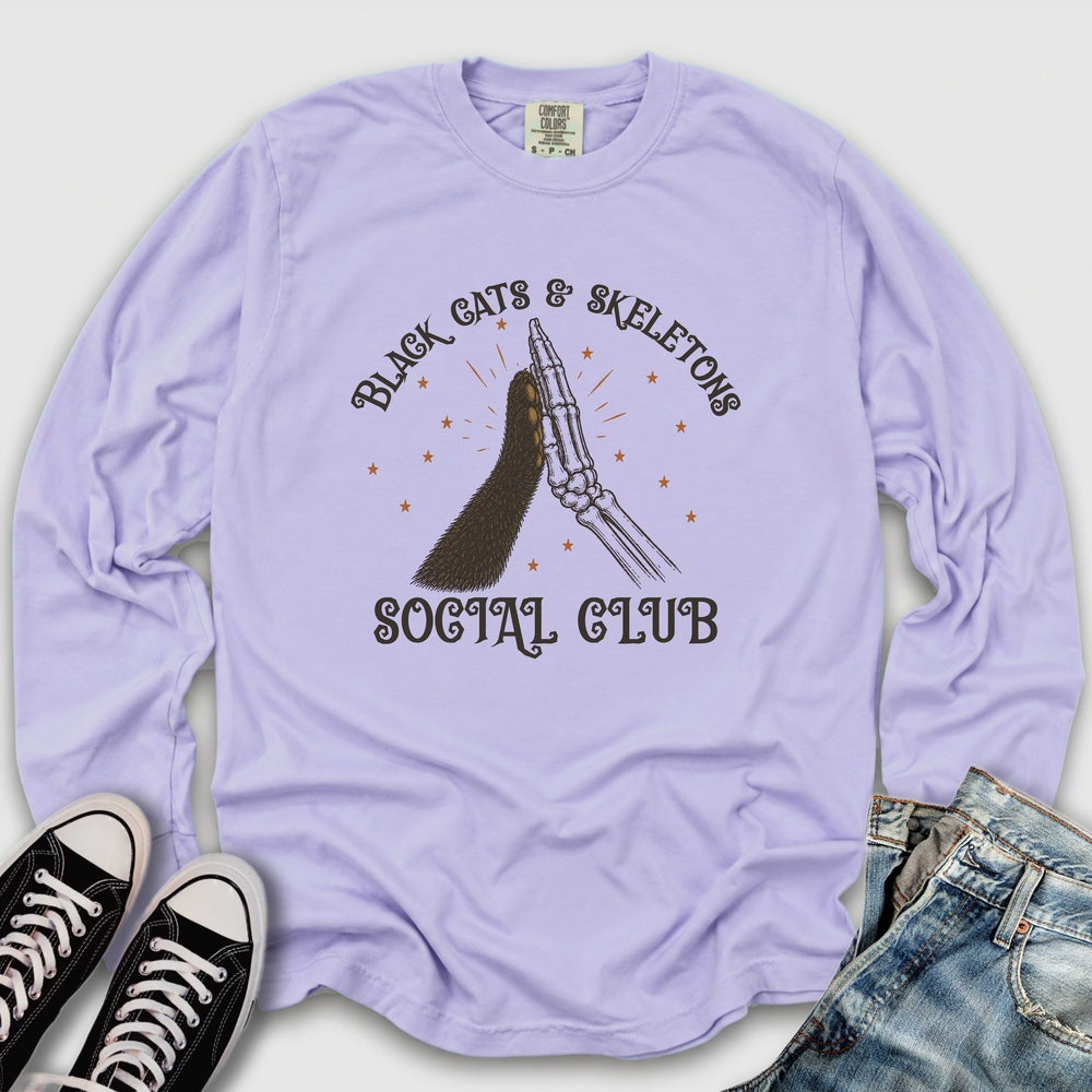 Black Cats & Skeletons Long Sleeve Tee