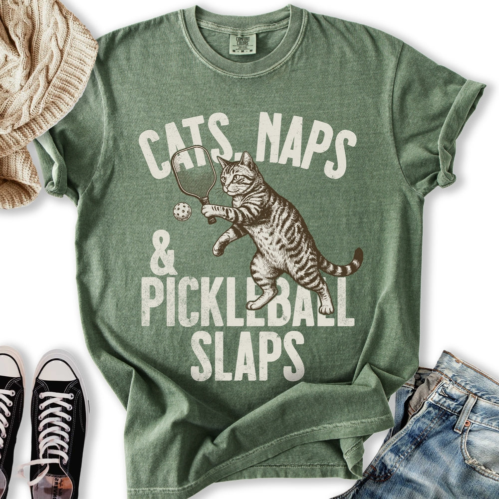 Pickleball Slaps Cat T-Shirt