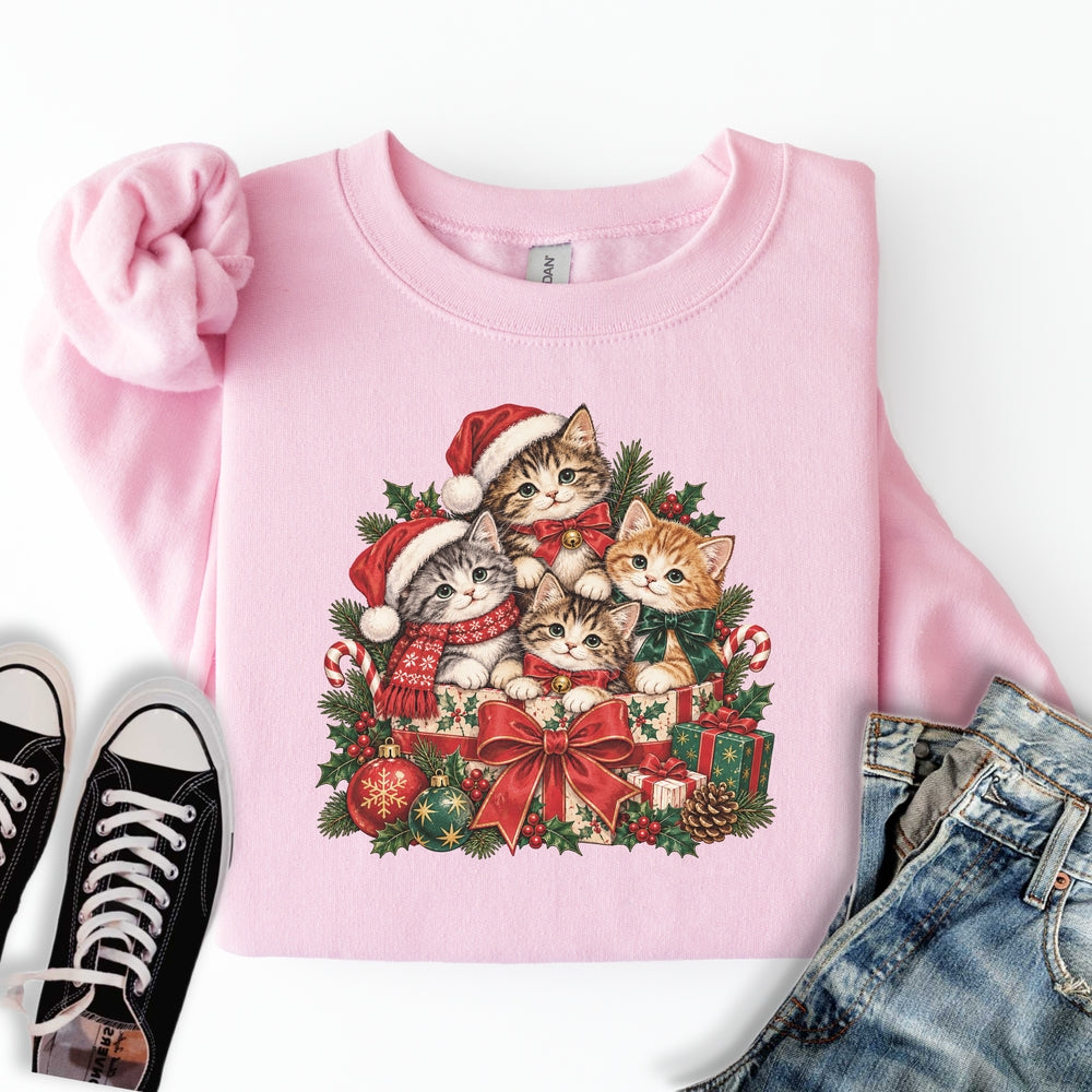 Vintage Christmas Kittens Sweatshirt