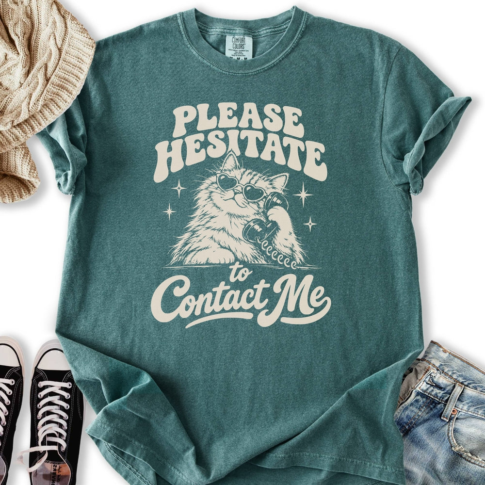 Please Hesitate Cat Relaxed Tee