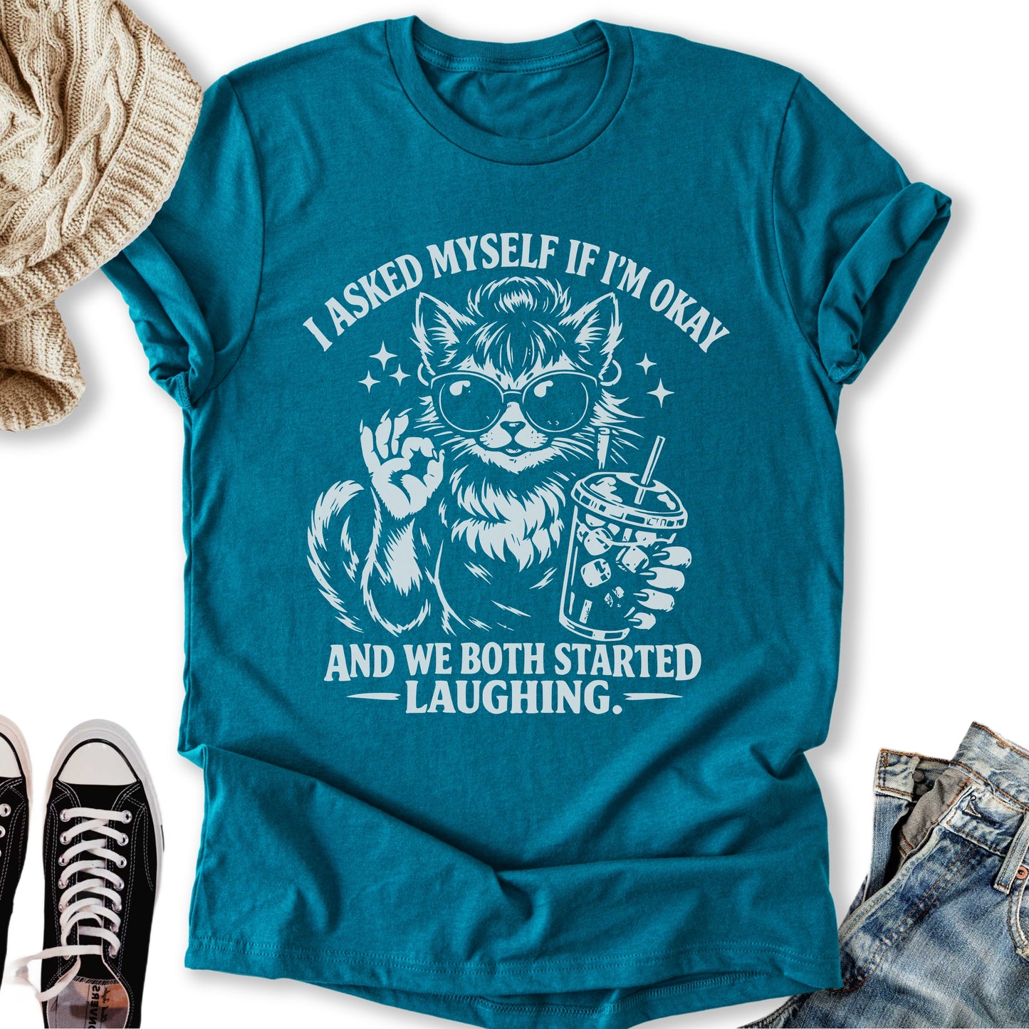 I Asked Myself If I’m Okay Cat T-Shirt