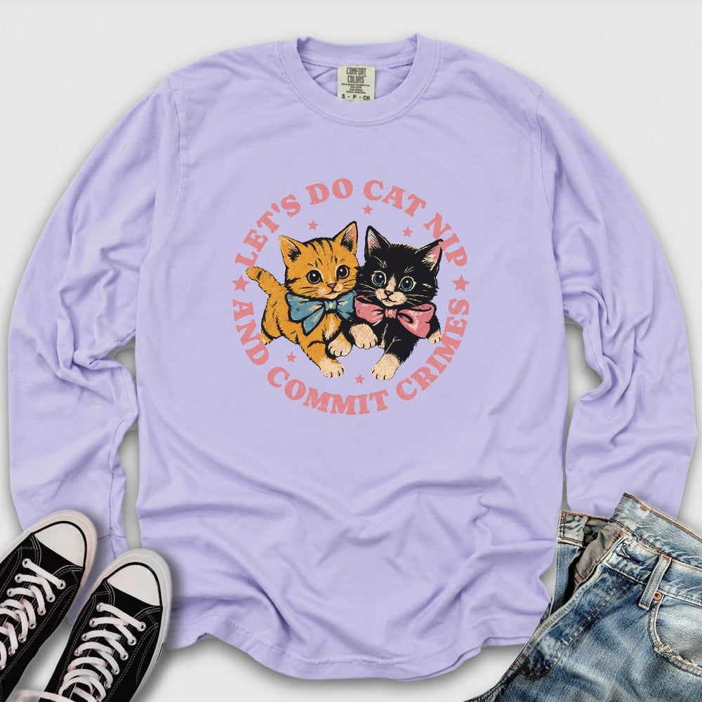 Cat Nip Crimes Long Sleeve Tee