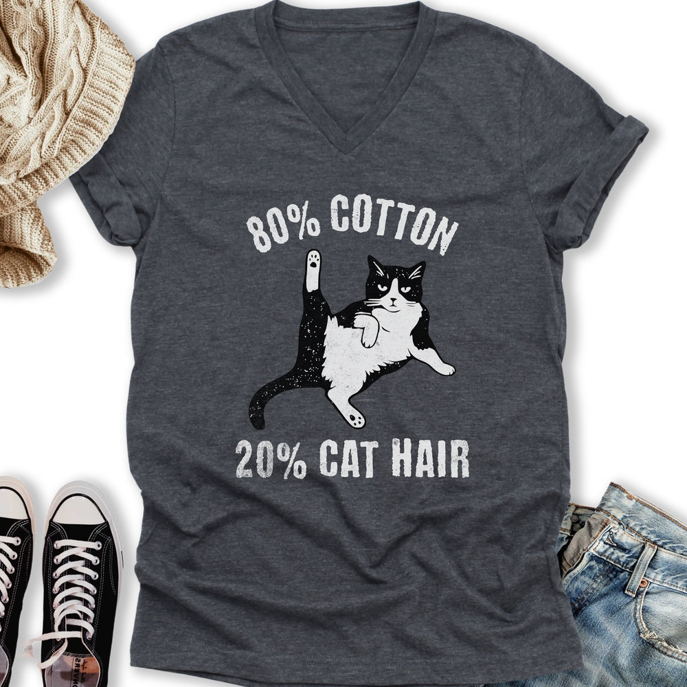 20% Cat Hair V-Neck Tee