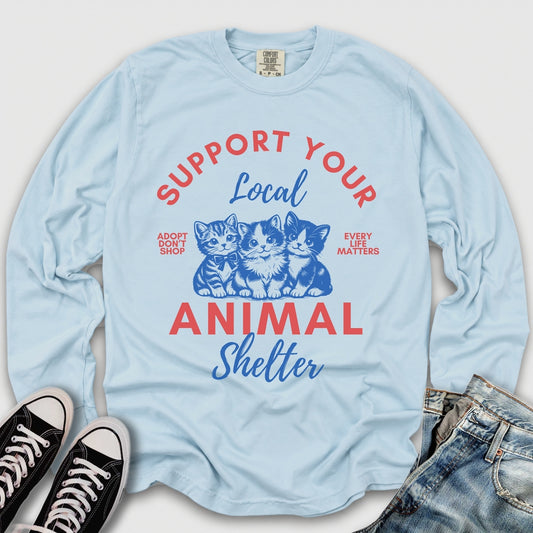 Animal Shelter Support Long Sleeve Tee