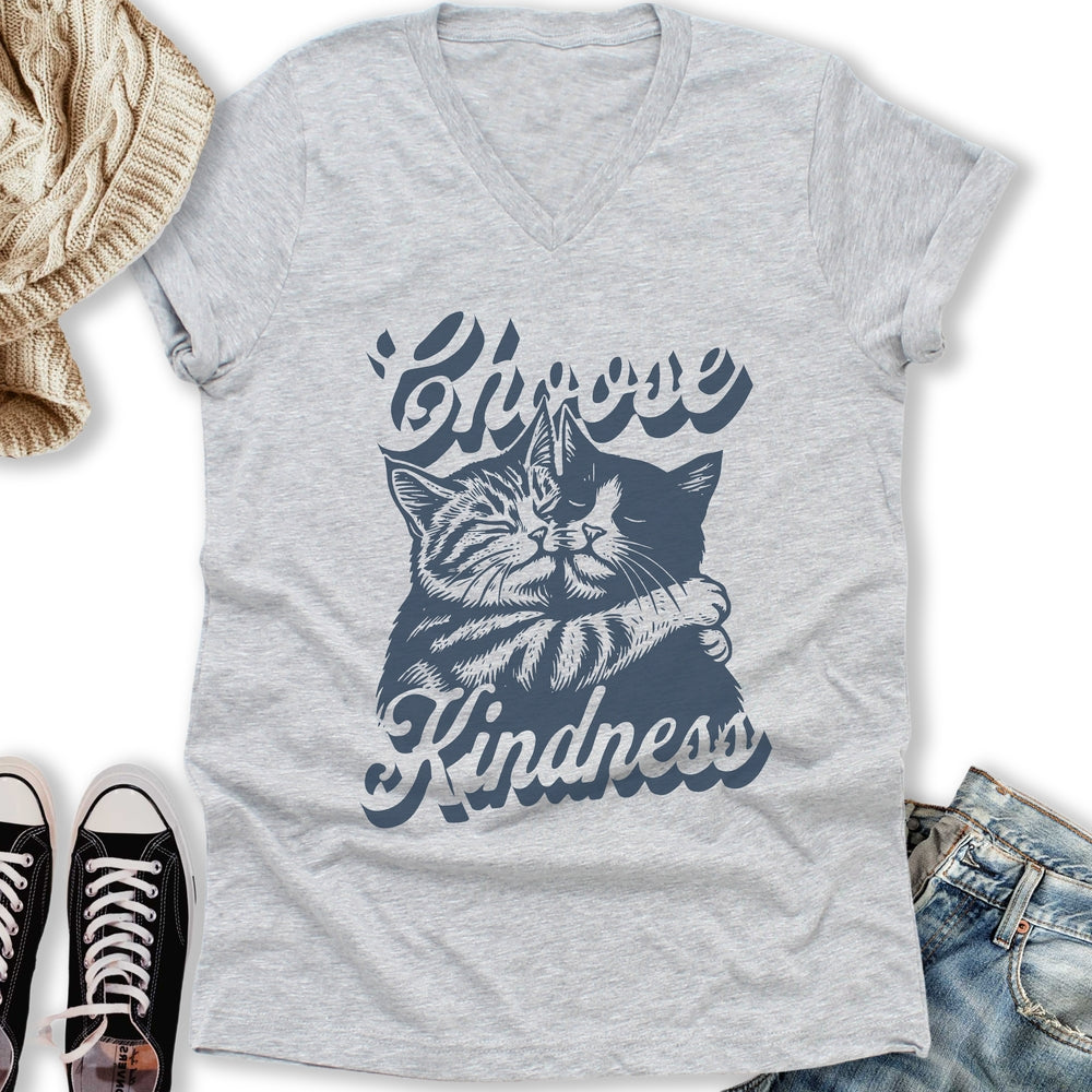 Choose Kindness Cats V-Neck Tee